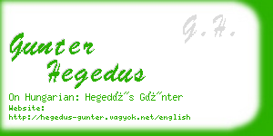 gunter hegedus business card